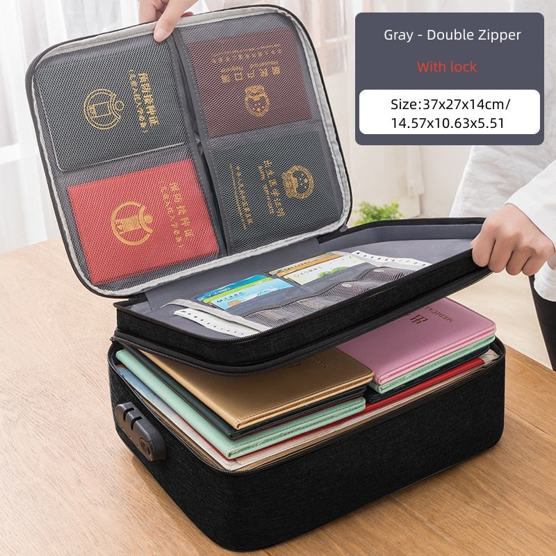 Multifunctional Briefcase Business Trip Material Organize Bag Office Worker Document Handbag File Storage Package Accessories