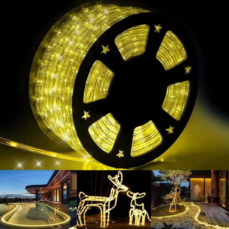 500 LED Outdoor Rope Lights, 28M/92ft Christmas Tube Lights Fairy String Lights for Christmas Tree Indoor Party Bedroom Garden