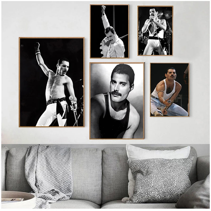 Freddie Mercury Bohemian Rock Music Star Posters And Prints Canvas Painting Wall Art Pictures Decorative Home Decor Cuadros