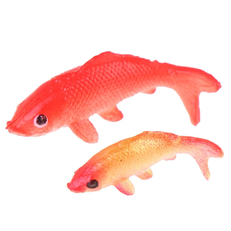 5Pcs Fish Miniature Doll House Toy Simulation Goldfish Fish Mini Goldfishes Models Micro Landscape Ornament Fish Tank Decor