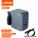 LDNIO Gan 100W Fast Charge Charger Type-C 65W 45W UK EU US Plug USB Multi-Port Fast Charging Station for MacBook iPhone Xiaomi