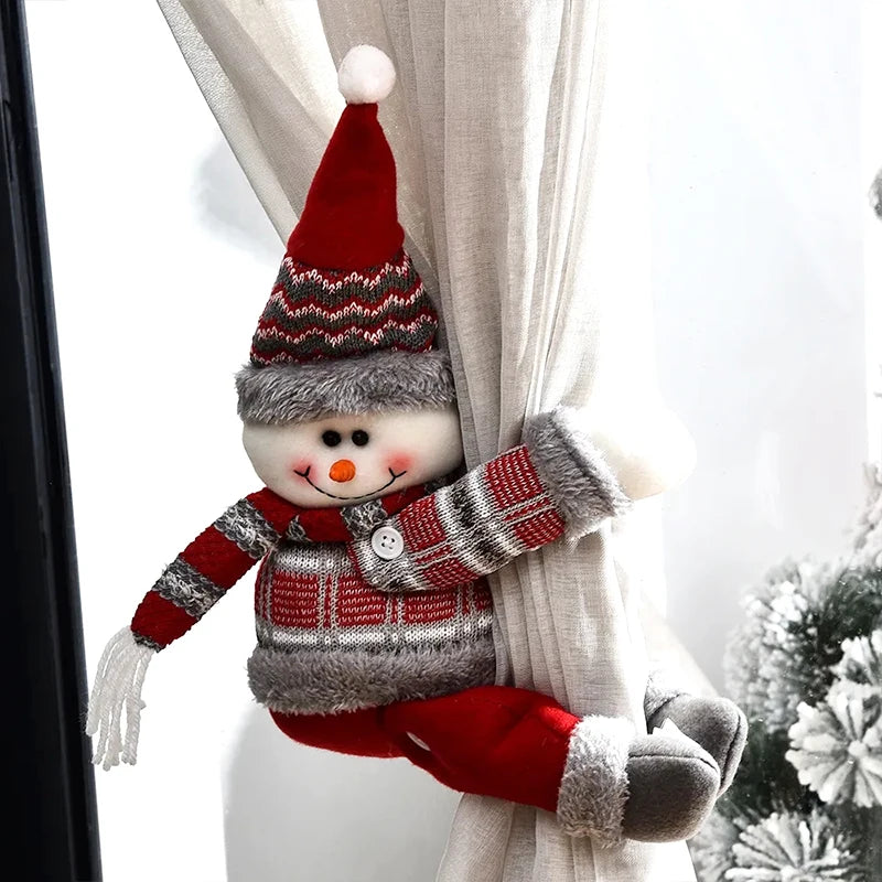 Christmas Decoration Curtain Strap Santa Claus Christmas Tree Ornament Home Decor Snowman Curtain Strap Party Supplies