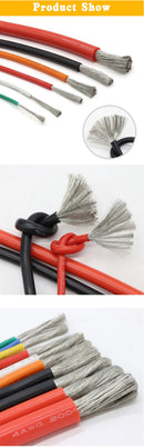 1/5/10m Soft Silicone Cable 26 24 22 20 18 16 14 12 10 8 6 4 2AWG Car Battery Automotive Wiring Heat-resistant Electrical Wires