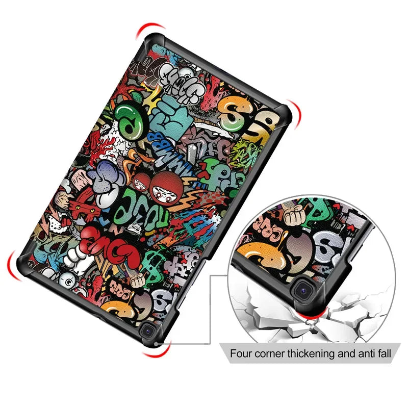 Funda for Samsung Galaxy Tab A A2 10.5 T590 T595 A9 Plus 11 S9 FE A 8 A8 Case SM-X200 S6 Lite Folding Stand Cover Tablet A9+