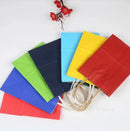 10pcs/lot Kraft Paper Bag with Handles Solid Color Gift Packing Bags for Store Clothes Wedding Christmas Supplies Handbags Kit