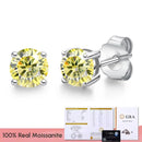 Real 0.1-3CT Test Passed Moissanite Diamond Stud Earrings for Women S925 Silver Platinum Plated Bride Wedding GRA Fine Jewelry