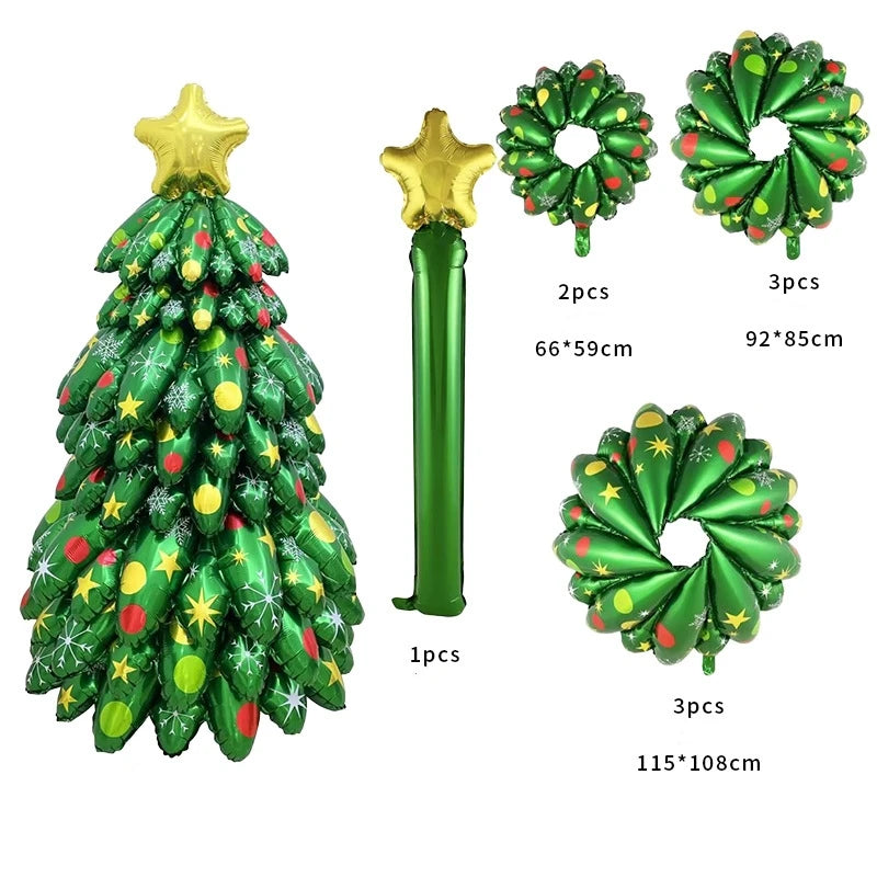 3D DIY Christmas Tree Aluminum Foil Balloon Splicing Christmas Tree Balloon Christmas Decoration Christmas 2024 Supplies