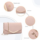 Miss Lulu WOMEN'S Envelope Clutch Evening bag with Chain Elegant handbag for wedding Party and Prom Bridal bag Festive