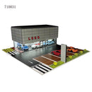G FANS Diorama 1:64 Auto-Garage Modell LED Beleuchtung Stadtstraßenansicht Gebäude Hintergrund Display Szene Modell Autoparkplatz Kulisse