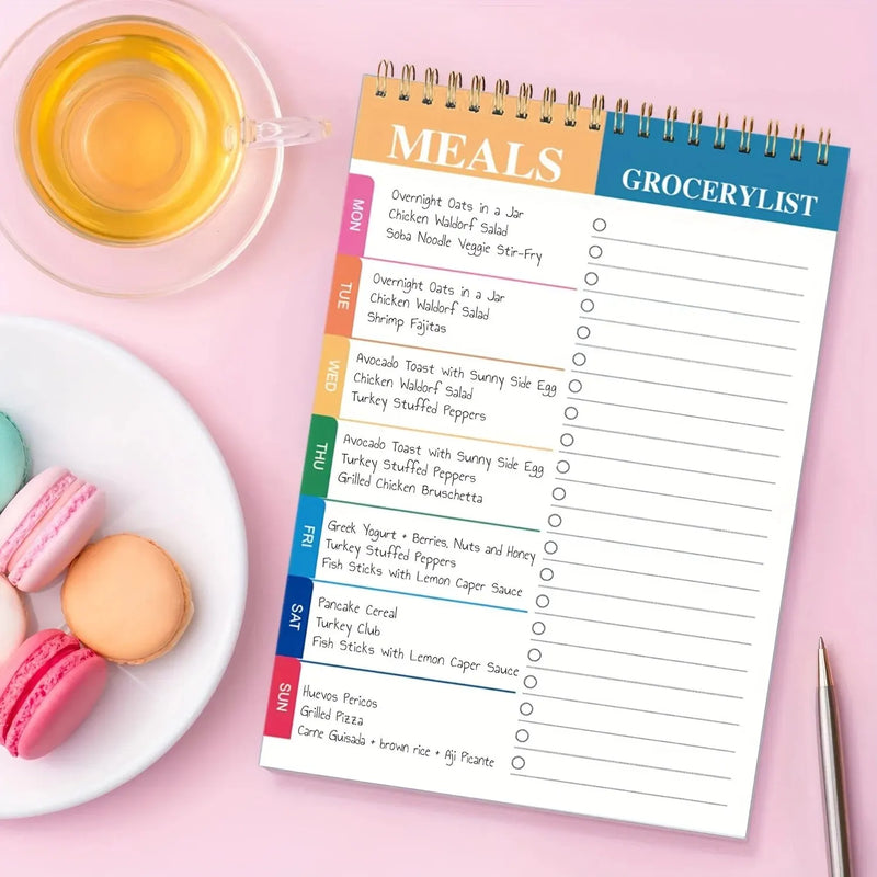 1Pcs Meal Planner Pad 90 Pages Weekly Meal Planner Notepad For Organized Weekly & Daily Planning | Tear-Off Grocery Checklis