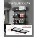 SucceBuy Heavy Duty Wall Garage Shelving 3-Tier 0.9x3 ft 450 lbs 11x36" Per Shelf Steel Wall Mounted Shelving Unit Metal Black
