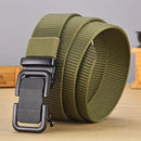 Men's Belt Automatic Metal Buckle Imitation Nylon Webbing Outdoor Work Belt Toothless Automatic Buckle Casual Sports Canvas Belt