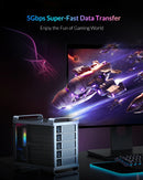 【Free Local Warehouse】Yottamaster 5-Slot RAID External Hard Drive Enclosure 2.5" 3.5" SATA HDD/SSD Enclosure with RGB Silent Fan