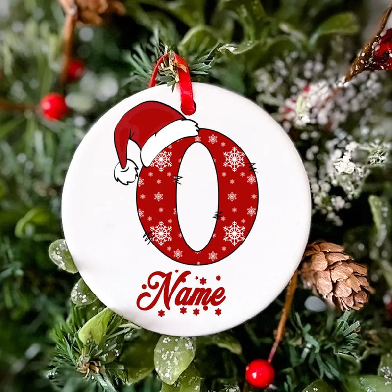 Personalized Christmas Ornament Custom Name Photo Prop Christmas Family Party Ceramic Ornament Xmas Keepsake Gift Drop Ornaments