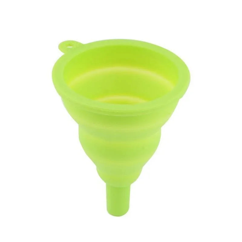 1pc Mini Silicone Gel Foldable Collapsible Style Funnel Hopper Kitchen Tool (Color: Random)