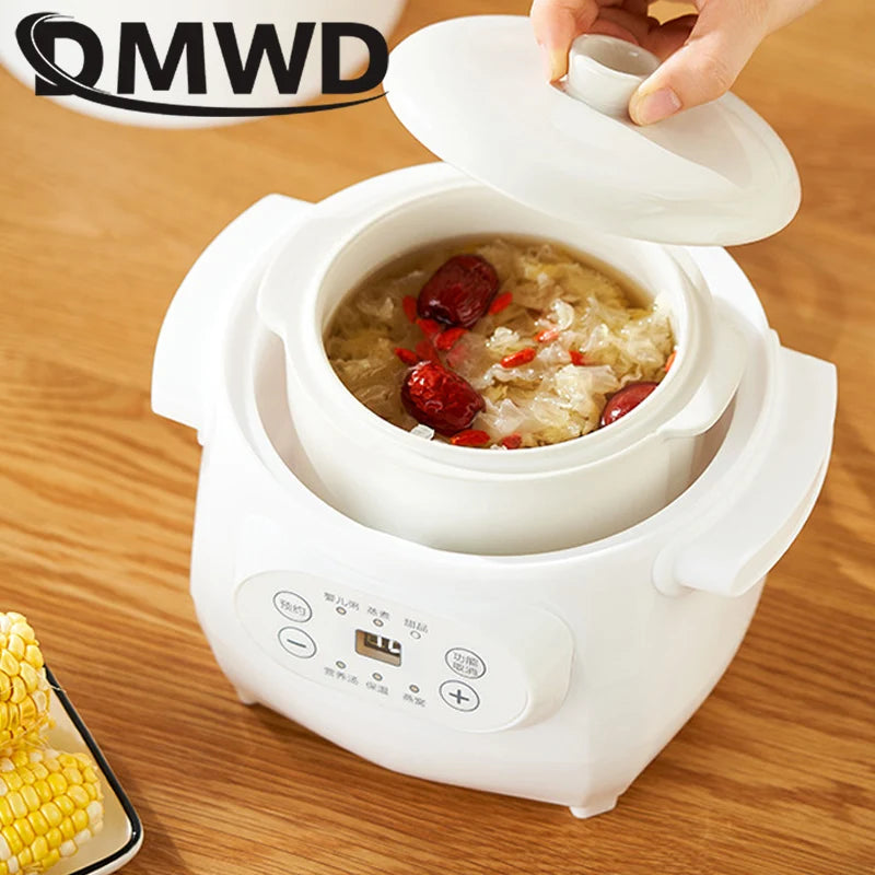 110V Electric Slow Cooker Food Steamer Ceramic Pot Multifunction BirdNest Soup Stew Pregnant Tonic Baby Supplement Heater Warmer