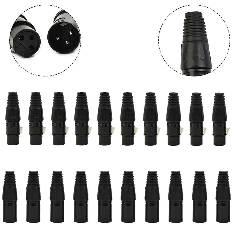 10/20pcs XLR DMX 3 Pin Male&Female MIC Snake Plug Audio Microphone Cable Connector Mic Cables Plug Connectors Singal Transmitter