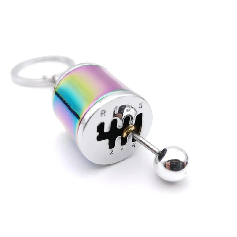 Car Parts Keychain NEO Chrome Metal Keyring Wheel Hub Nitrogen Gas Bottle Shock Absorber Key Chain Whistle Turbine Auto Interior