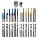 40tlg. Schaftfräser CNC Router Bits mit ER11, ER16 Spannzange, 1/8" Schaft CNC Fräser Gravierfräser Set