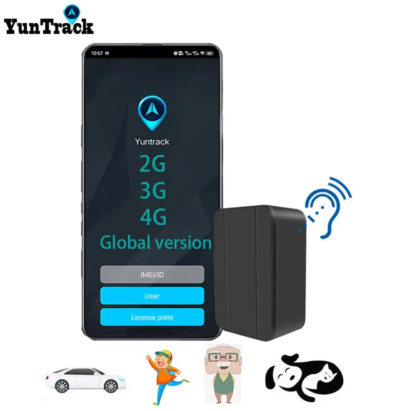 4G Mini GPS Tracker Dogs Pet Kids Personal Car Locator Anti-Lost Tracking Device Voice Monitor GSM GPRS Online Free Website APP