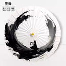 84cm Taoist Oil Paper Car Waterproof Beach Umbrella Shade Fan For Rain Sun Protection Traditional Handmade Film Umbrella Parasol