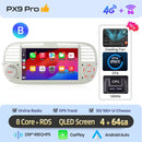 AWESAFE Wireless CarPlay for Apple Android 13 Auto Radio for FIAT 500 Abarth 2007 2008 2009-2015 Multimedia Screen Stereo GPS