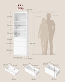 Bookcase, 3 Drawers of Different Sizes, Adjustable Shelves, Height 180 cm, Modern, Space Saving, Snow White