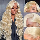 36Inch 613 Body Wave Blonde 13x6 Hd Lace Frontal Human Hair Wig Brazilian Color Water Wave Lace Front Wig For Women 200% Density