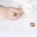 Trendige Edelstahlringe für Frauen Mädchen Dreischichtige römische Ziffern Zirkon Braut Hochzeit Damenringe Modeschmuck Geschenk