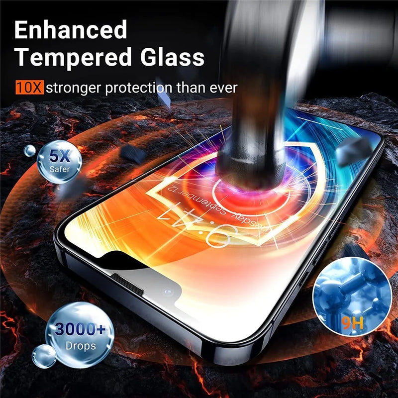 5Pcs Tempered Glass for IPhone 14 13 12 11 Pro Max Screen Protector for IPhone 11 13Mini 7 8 14 Plus SE X XS XR 14Pro Glass