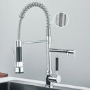Pull Down Spring Kitchen Faucet Single Lever Hot Cold Mixer Water For Kitchen Sink Dual Spout Nozzle Faucets Crane