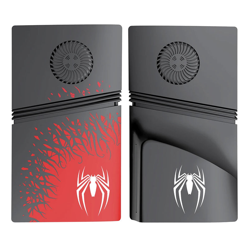 Spider ABS Hard Case Replacement Faceplate Console Cover Anti-Scratch Faceplate Dustproof with Cooling Vent for PS 5 Pro Console