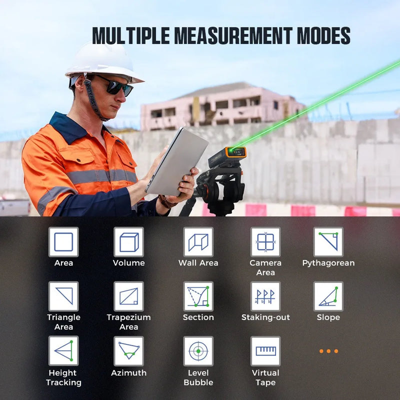 CIGMAN CD-120G Laser Measurement Tool 4X Camera P2P Technology IP68 2.4inch IPS Display Humanized UI Digital Point Finder