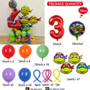 50Pcs Teenage Mutant Ninja Turtles American Animated Characters Superhero Warriors Red Numbers Birthday Party Decoration Balloon