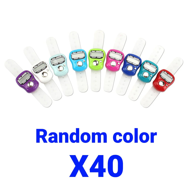 20-50pcs Random Colors Mini Electronic Finger Counter Ring LED Digital Golf Finger Hand Ring Tally Counter Tally Pedometer