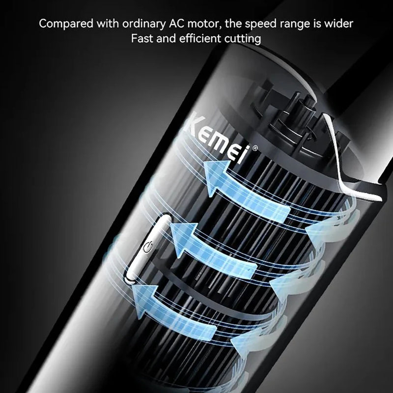 Kemei KM-1115 Fast Usb Charging Rechargeable Hair Trimmer USB Low Noise Professional Cordless Portable Men's Hair Cut Clipper