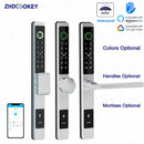 ZHDCOOKEY Electronic Door Lock APP Remote Unlock Waterproof Fingerprint IC Card Password Aluminum Alloy Sliding Door Smart Locks