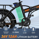 HITWAY Electric Bike for Adults, 20" Fat Tire E Bike 250W Electric Bicycles, Folding Electric Bike, 36V/11.2Ah Battery 35-90KM
