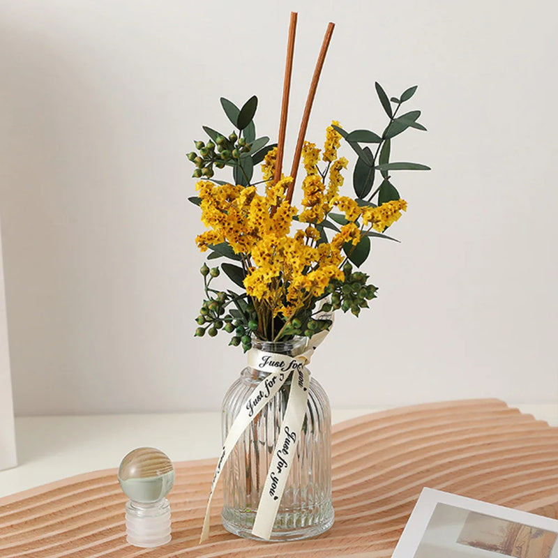 5 Styles Jasminum Sambac Flower Aromatherapy Fireless Reed Diffuser Stick Dried Flowers Home Indoor Deodorant