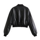 Aero-Chic Sculpted Faux Leather Pilot Jacket