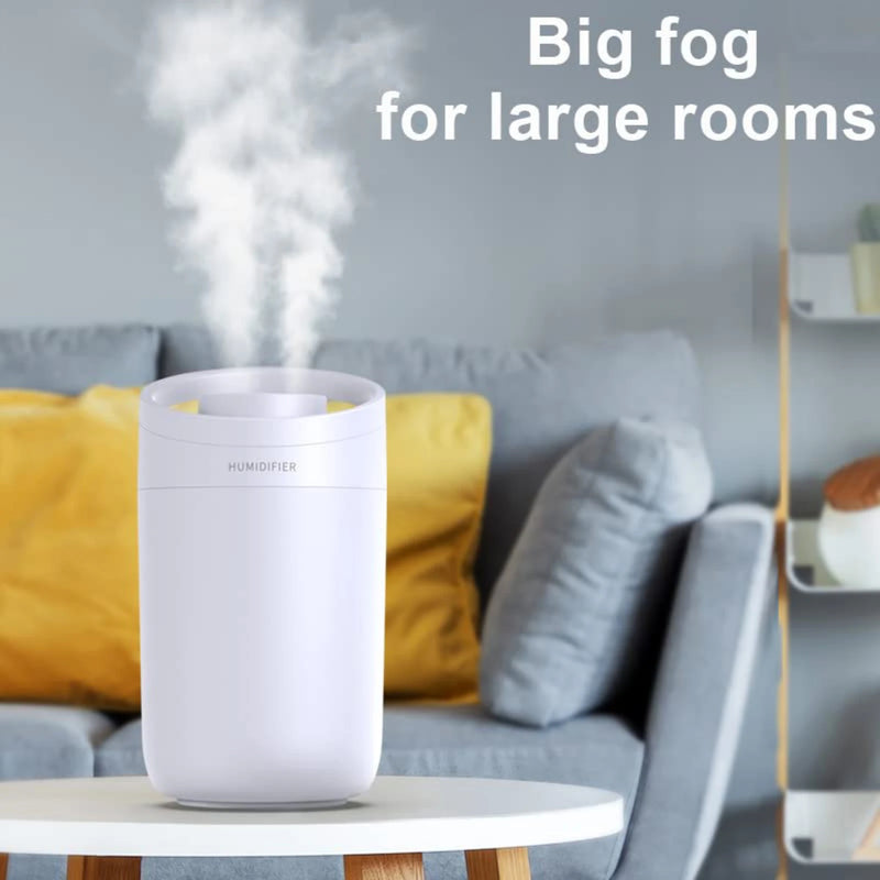 3L Humidifier Big Capacity Water Tank Top Filling Cool Mist for Baby Bedroom Office