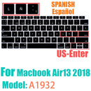 Spanish layout Keyboard Cover for For MacBook Air 13.6/15 M4 M3 M2 A3240 A2941 A3241 A3114, MacBook Pro 14" 16" 13"  12" black