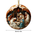 2024 Nativity Scene Hanging Ornaments Christmas Decoration Wall Hanging Jesus Angel Easter Christ Room Home Decorations