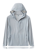 Men Summer Jacket UPF50+ UV Blocking Skin Coats Nylon/Spandex Breathable Quick Dry Light&Thin Sun Protection Hooded Windbreakers