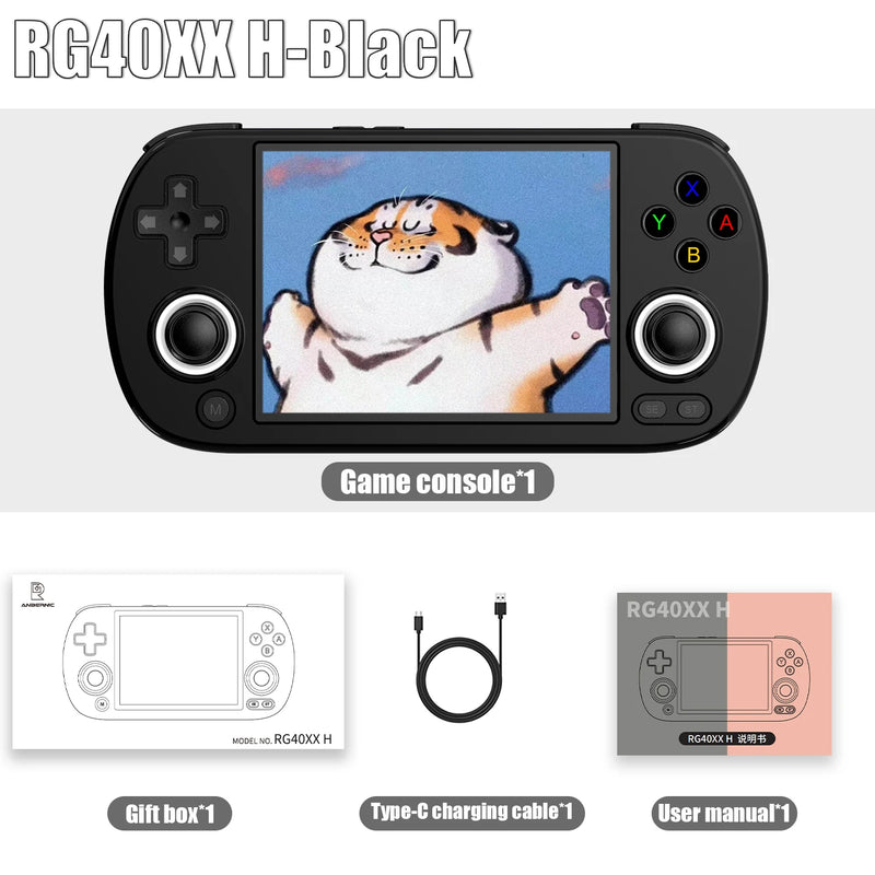 ANBERNIC RG40XX H Retro Handheld Game Console 4.0 Inch IPS Screen Linux System Built-in 64G TF Card 5488 Games Support HD-TV Out