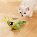 Wall‑Mounted Sound‑Activated Plush Bird Catnip Toy, Interactive Kitten Chasing Teaser, Indoor Pet Play Entertainment Accessory