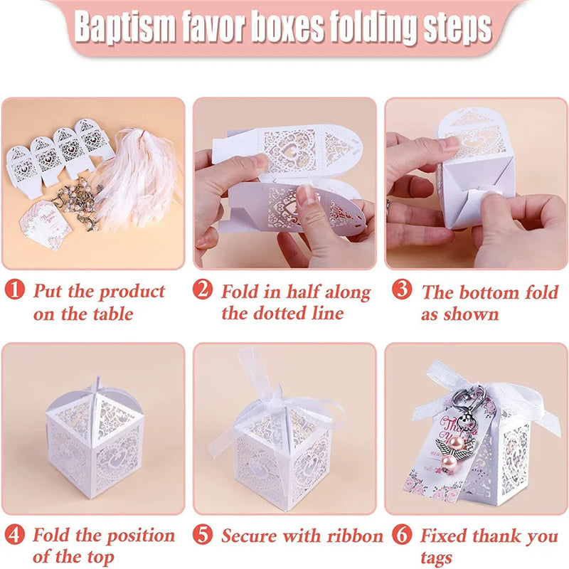 24Pcs Guardian Angel Keyring Angel Pearl Pendant Party Favours Thank You Gift For Communion Confirmation Keyring