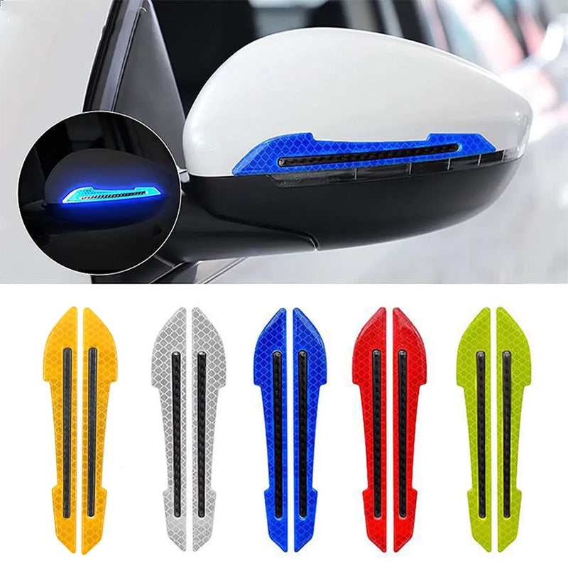 2PCS Car Reflective Sticker Car-styling Rearview Mirror Sticker Safety Warning Reflective Sticker Car Strip Stickers Exterior