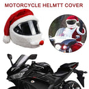 1-8PCS Santa Cycling Helmet Christmas Motorcycle Full Helmet Full Face Safe Hat Creative Plush Cover Christmas Decoration Gifts