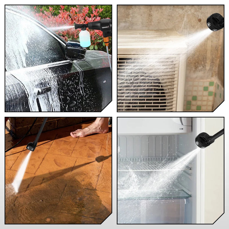 YOFIDRA 6 IN1 High Pressure Car Water Spray Gun 200Bar Cordless Garden Washing Machine Cleaner Power Tool For 21V 18V Battery